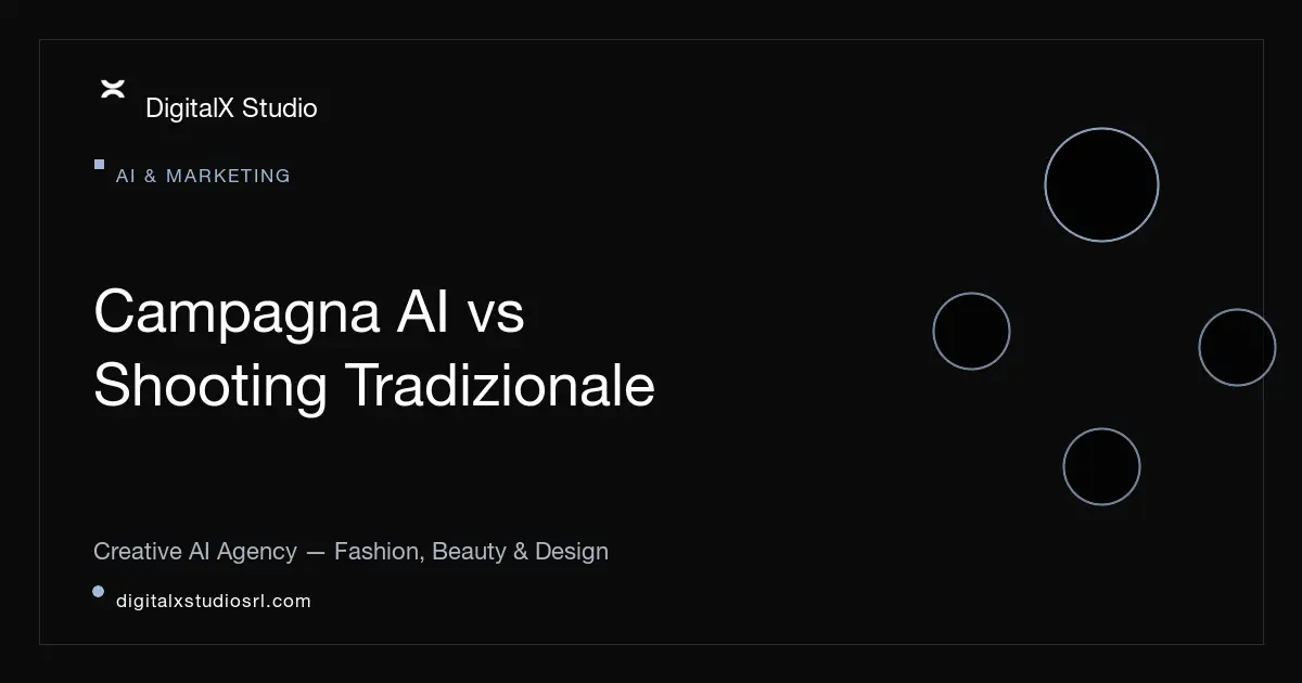 Quanto Costa una Campagna AI vs uno Shooting Tradizionale: Guida Prezzi 2026 | DigitalX Studio