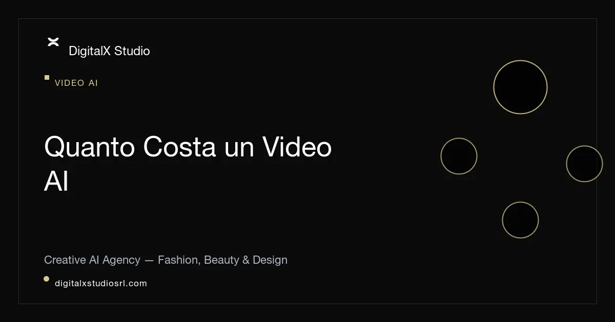 Quanto costa un video AI? Prezzi, tempi e deliverable | DigitalX Studio