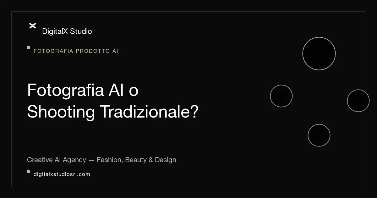 Fotografia prodotto AI o shooting tradizionale? Guida alla scelta | DigitalX Studio